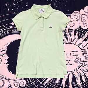 Lacoste Polo-Shirt Women's 38 Green Crocodile Logo Athletic Performance Sports